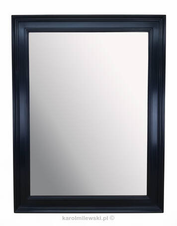 Mirror in black frame.