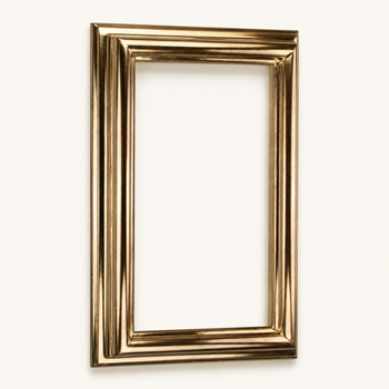 Solid-timber picture frame, side perspective — 39 mm moulding depth and the rhythm of cyma and beads in the moulded profile