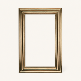 Hand-Gilded 22-Karat Moon Gold Leaf Picture Frame on Plum Bole