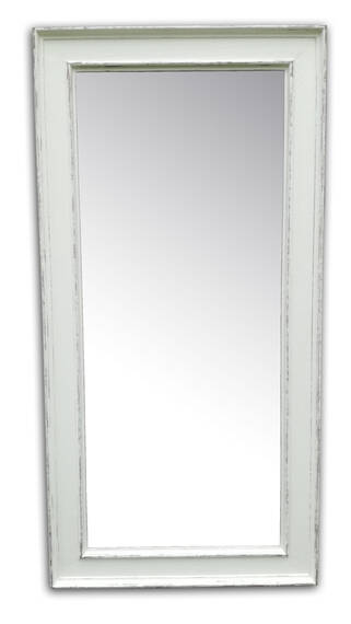 White Shabby Chic Mirror in a Hand-Distressed Solid Wood Frame