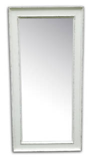 White Shabby Chic Mirror in a Hand-Distressed Solid Wood Frame