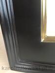 Custom picture frame 4'' wide gilded yellow gold leaf, with black sides and panel