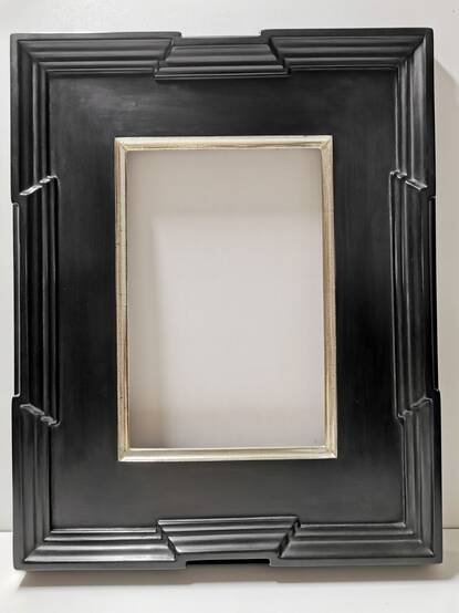 Custom picture frame gilded white gold leaf 12ct plum bole