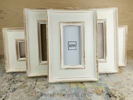 White distressed deep picture frames
