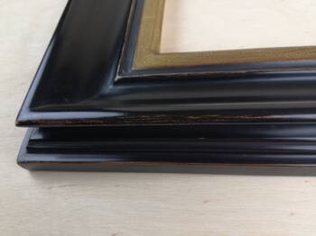 Picture frame detail, black gesso