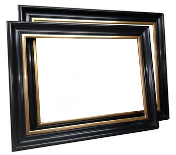 Picture frame, 23-karat gold, classic solid wood finish.