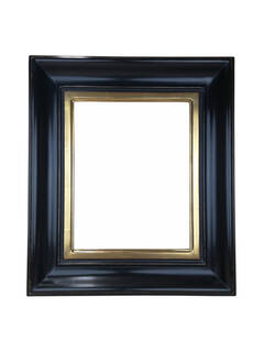 Black scoop picture frame with a gilded inner edge