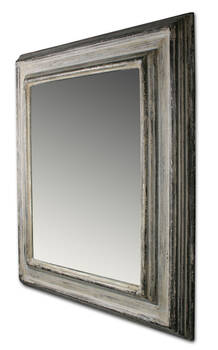 Full Antico Silver mirror frame on a white background – 80 mm profile