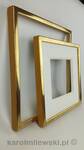Custom picture frames gilded with gold, yellow ochre sides