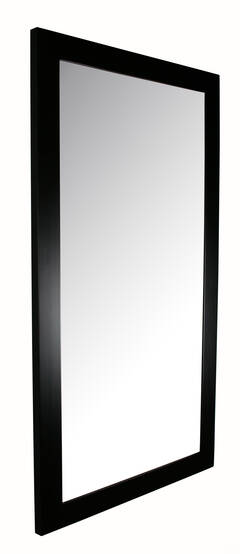 Decorative mirror in a black wooden frame, 70 mm moulding, satin semi-matte finish