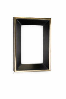 Custom picture frame gilded gold leaf, partially painted.