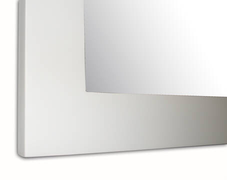 Mirror in white frame.