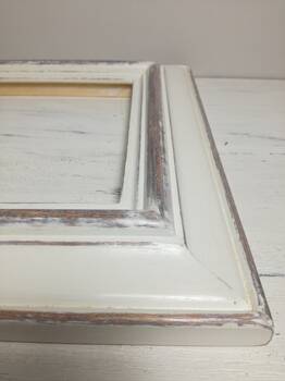 White distressed custom picture frame