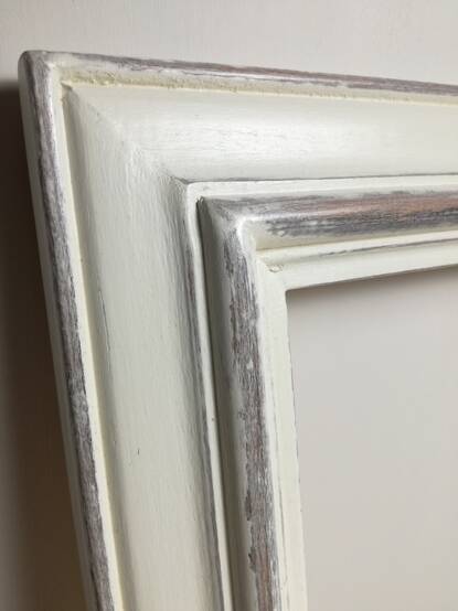 White distressed picture frame.