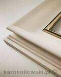 White matt picture frame with gilded lip.