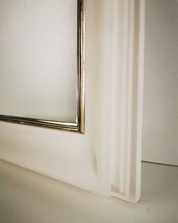 White picture frame with gilded lip