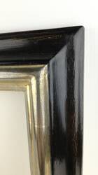 Close-up of the Argentia Frame's Silver Leaf Finish – A detailed view of the genuine silver leaf applied over a grey bole, showcasing the refined texture and subtle patina.