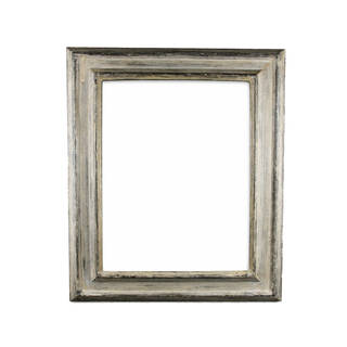 Distressed picture frame white gold