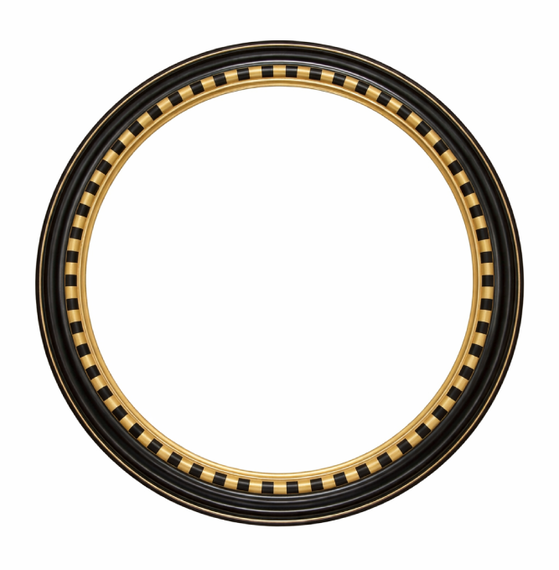 Round Glamour Mirror in Black and Gold Frame – Made to Measure