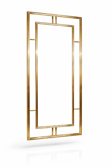 Lustro w złotej ramie ze szprosami