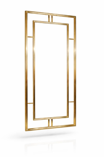 Lustro w złotej ramie ze szprosami