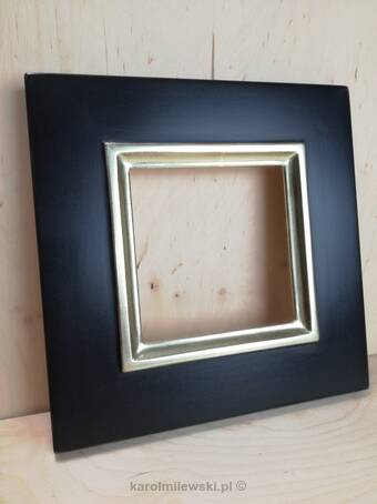 Black picture frame gold gilded