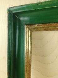 Mirror in  gold gilded green frame
