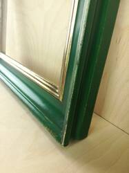 Mirror in  gold gilded green frame