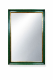 Mirror in green frame gilded gold leaf