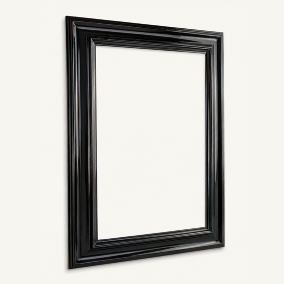 Black picture frame for canvas – high-gloss lacquer