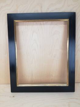 Picture frame gilded and painted black