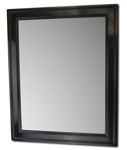 Made-to-measure mirror in a black profiled frame