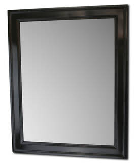 Made-to-measure mirror in a black profiled frame