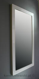 Mirror in white frame with round corner