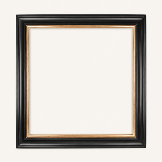 Black and Gold Gilded Picture Frame, Made to Measure