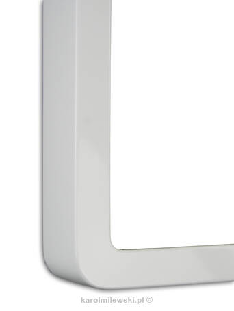Custom picture frame, white high gloss round corner frame