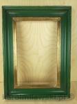 Green picture frame gilded gold leaf 23.5ct.