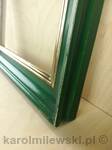 Green picture frame gilded gold leaf 23.5ct.