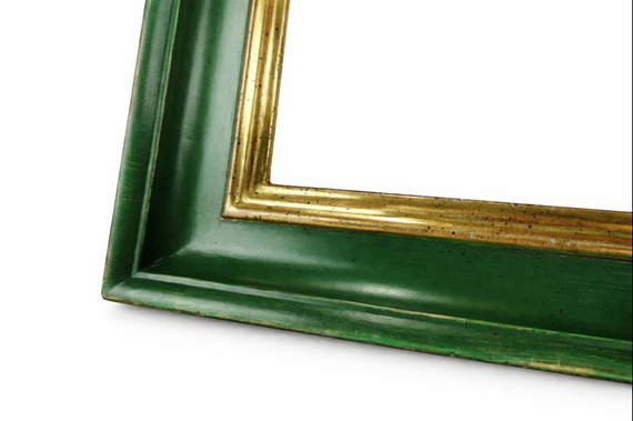 Green picture frame gilded gold leaf no. 108Z