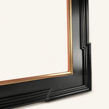 Black picture frame with gilded sight edge — perspective shot