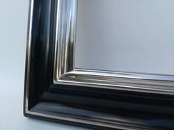 Czarna rama do lustra glamour, pozłacana palladem