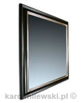 Mirror in black frame gilded with white gold leaf 90 x 90 cm