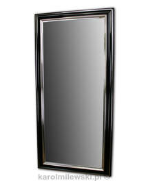 Bespoke mirror in black frame gilded with white gold