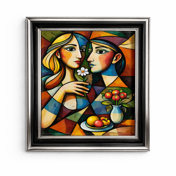 Rama do obrazu na wymiar, złocona białym złotem 6K na czerwonej glince – obraz przedstawiony wyłącznie w celach poglądowych 