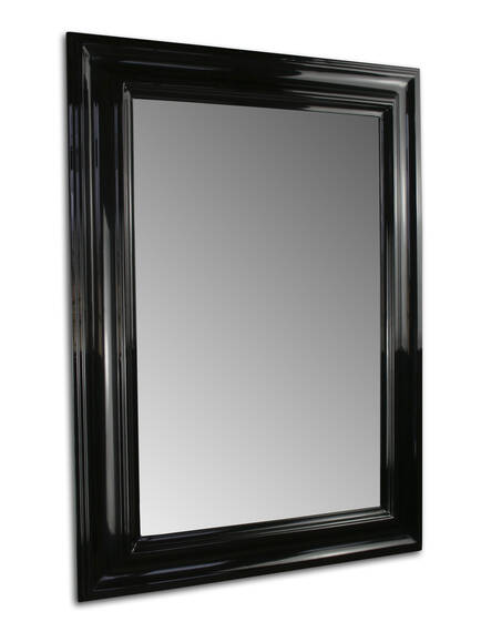Black Glamour Mirror Made to Measure — Solid Wood