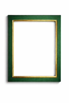 Rama do obrazu na wymiar, kolor zielony butelkowy jasny, płaska listwa, złocony brzeg 23 K