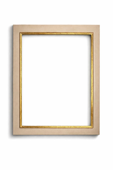 Rama do obrazu na wymiar, kolor kawowy jasny, płaska listwa, złocony brzeg 23 K