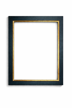 Rama do obrazu na wymiar, kolor ciemny głęboko szary, płaska listwa, złocony brzeg 23 K