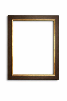 Rama do obrazu na wymiar, kolor szary brunatny, płaska listwa, złocony brzeg 23 K