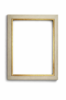 Rama do obrazu na wymiar, kolor szary ziemisty, płaska listwa, złocony brzeg 23 K